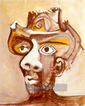 Tete d homme au chapeau 1971 kubistisch Ölgemälde